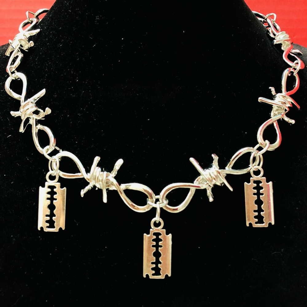 The Razors Barbed Wire Choker Necklace For Unisex